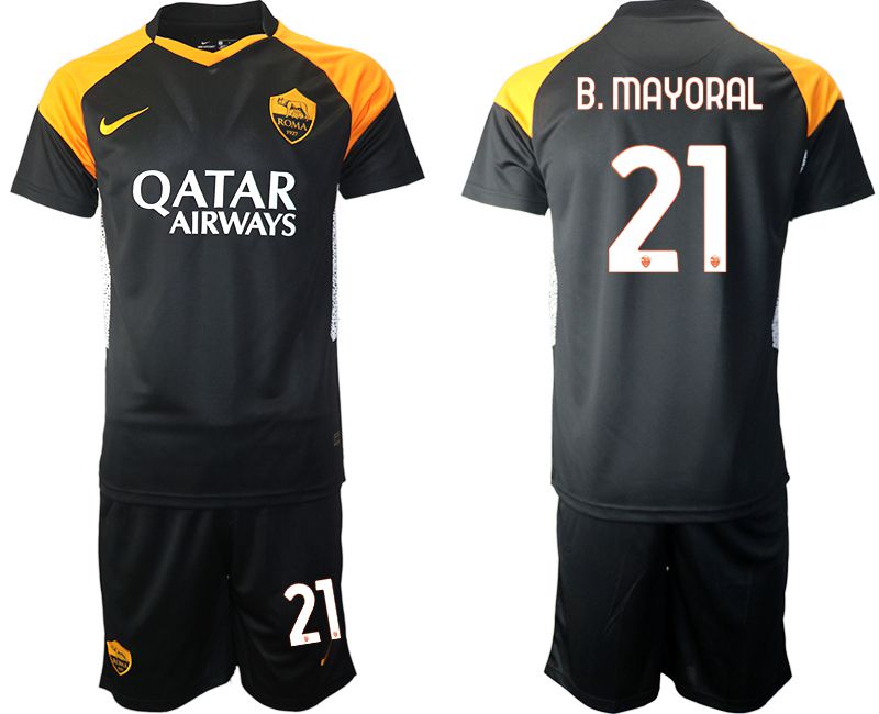 Men 2020-2021 club Rome away #21 black Soccer Jerseys